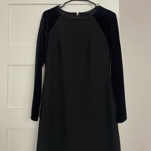 Black Tommy Hilfiger Velvet Sleeve Dress